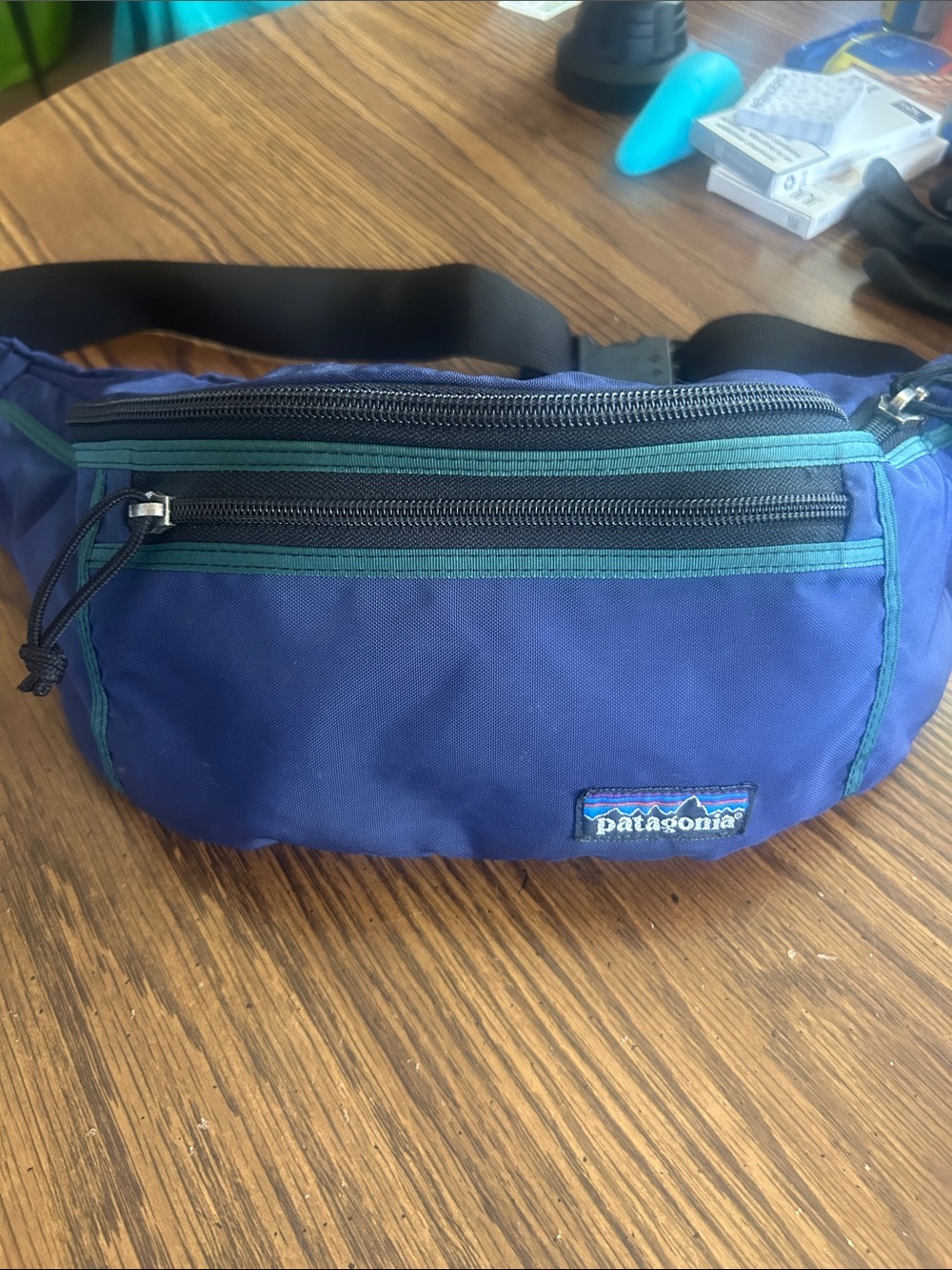 Patagonia Blue Waist Pack with Teal Trim
